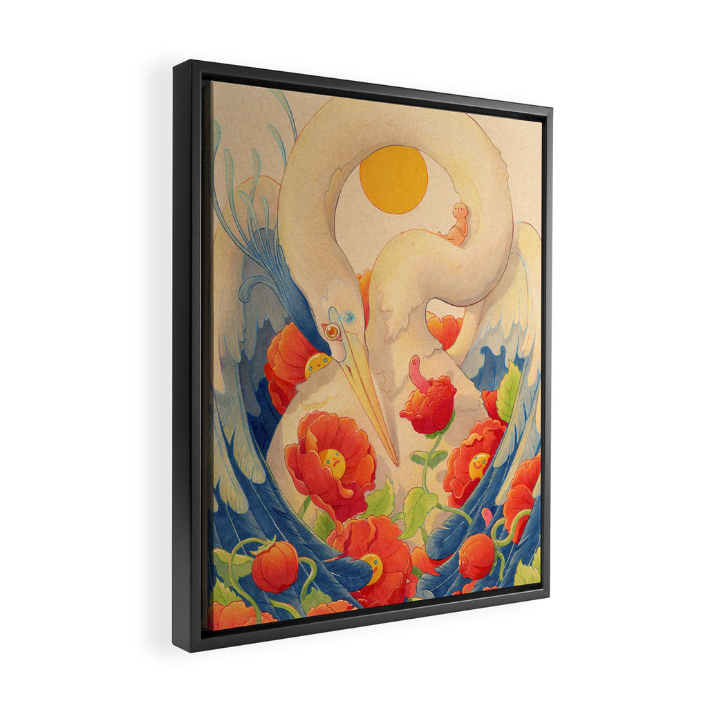 Heron and Friends Framed Canvas Print Gallery Image 2