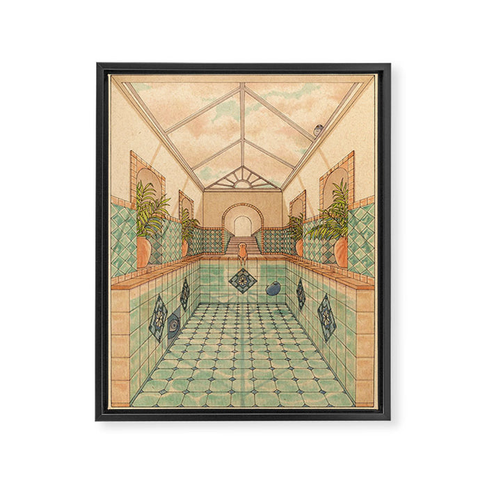 Indoor Pool Framed Canvas Print Gallery Image 1