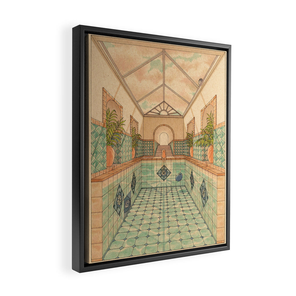 Indoor Pool Framed Canvas Print Gallery Image 2