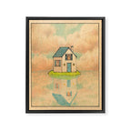 Little Blue House Framed Canvas Print Gallery Image 8