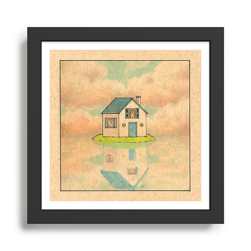 Little Blue House Framed Art Print Gallery Image 1