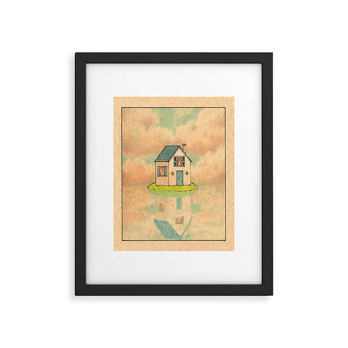 Little Blue House Framed Art Print Gallery Image 1