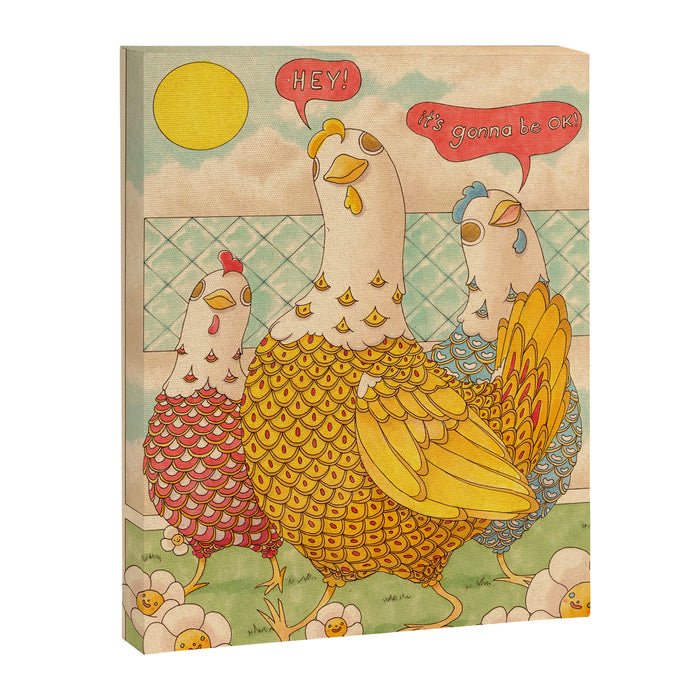 Motivational Chickens Canvas Print Gallery Image 1