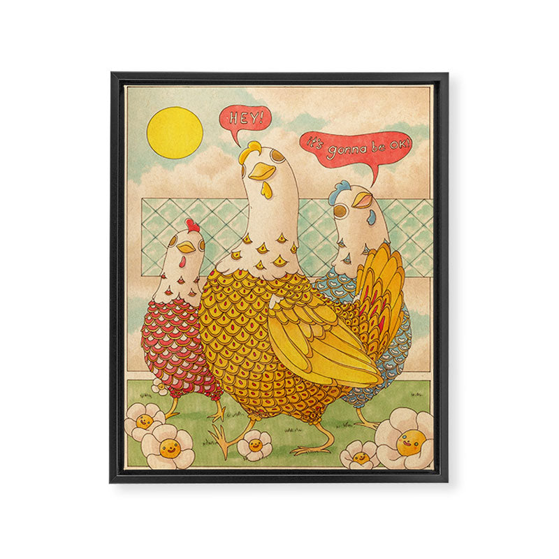 Motivational Chickens Framed Canvas Print Gallery Image 6