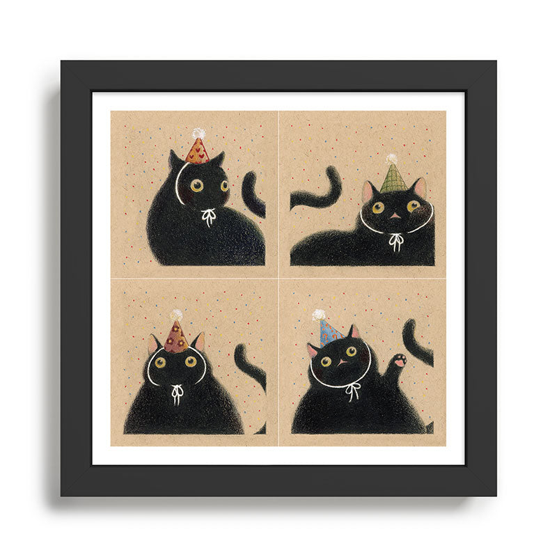 Party Cats in Party Hats 2 Framed Art Print Gallery Image 1