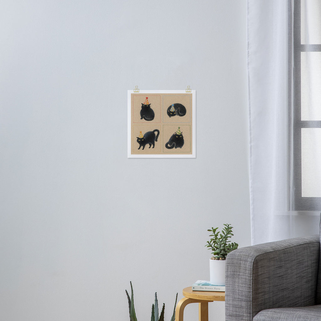 Party Cats in Party Hats Art Print Gallery Image 3