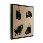 Party Cats in Party Hats Framed Canvas Print Gallery Image 2