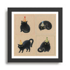 Party Cats in Party Hats Framed Art Print Gallery Image 1