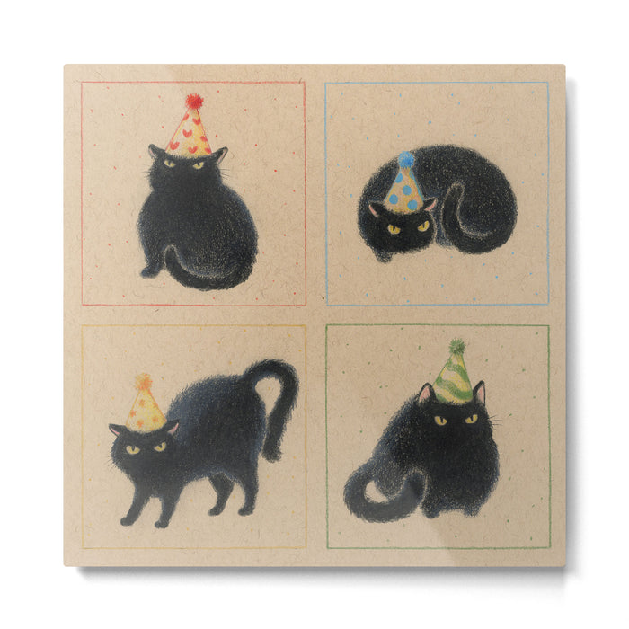 Party Cats in Party Hats Metal Print Gallery Image 1