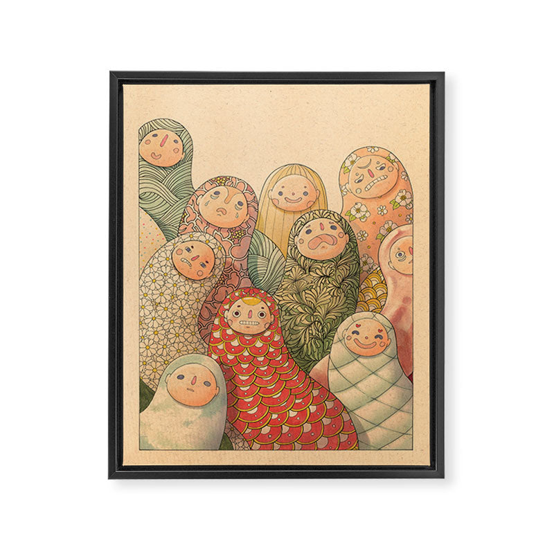 Pattern Worms Framed Canvas Print Gallery Image 6