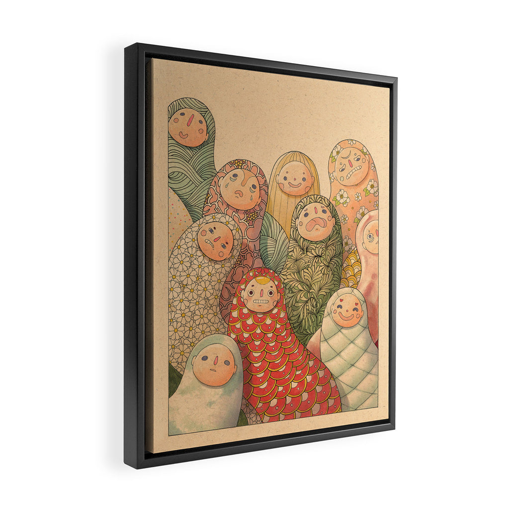 Pattern Worms Framed Canvas Print Gallery Image 2