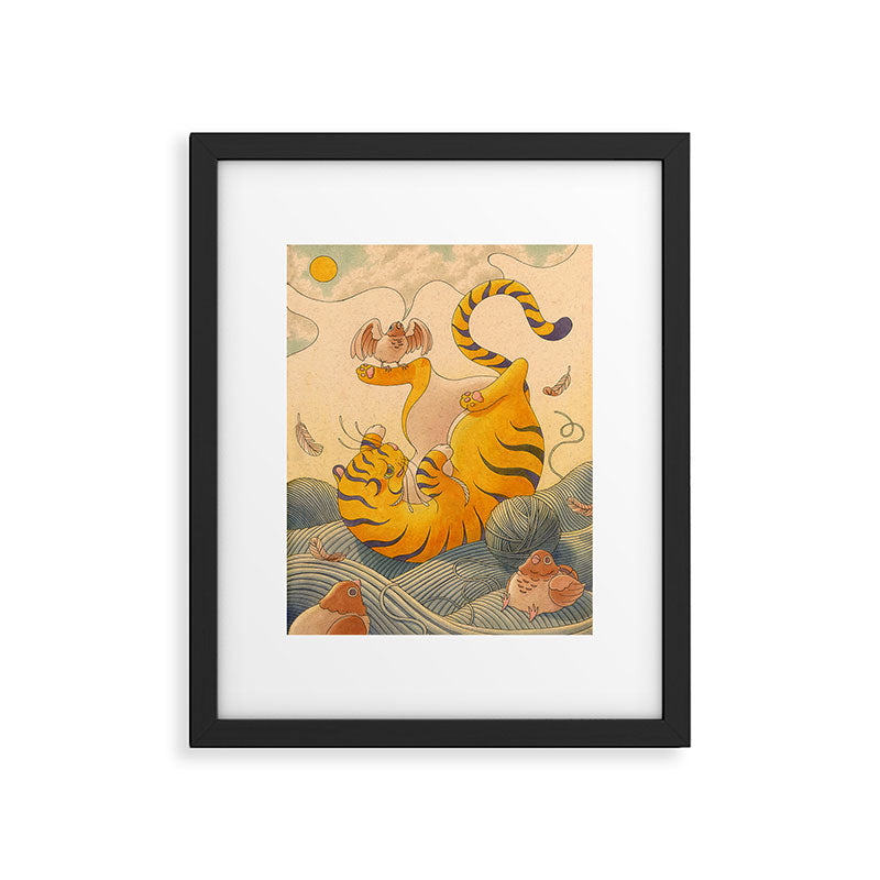 Perching Pigeon, Tumbling Tiger Framed Art Print Gallery Image 4