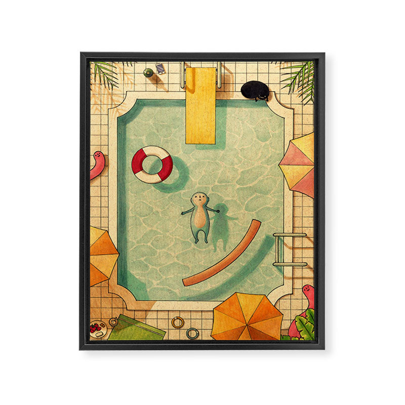 Pool Thoughts Framed Canvas Print Gallery Image 6