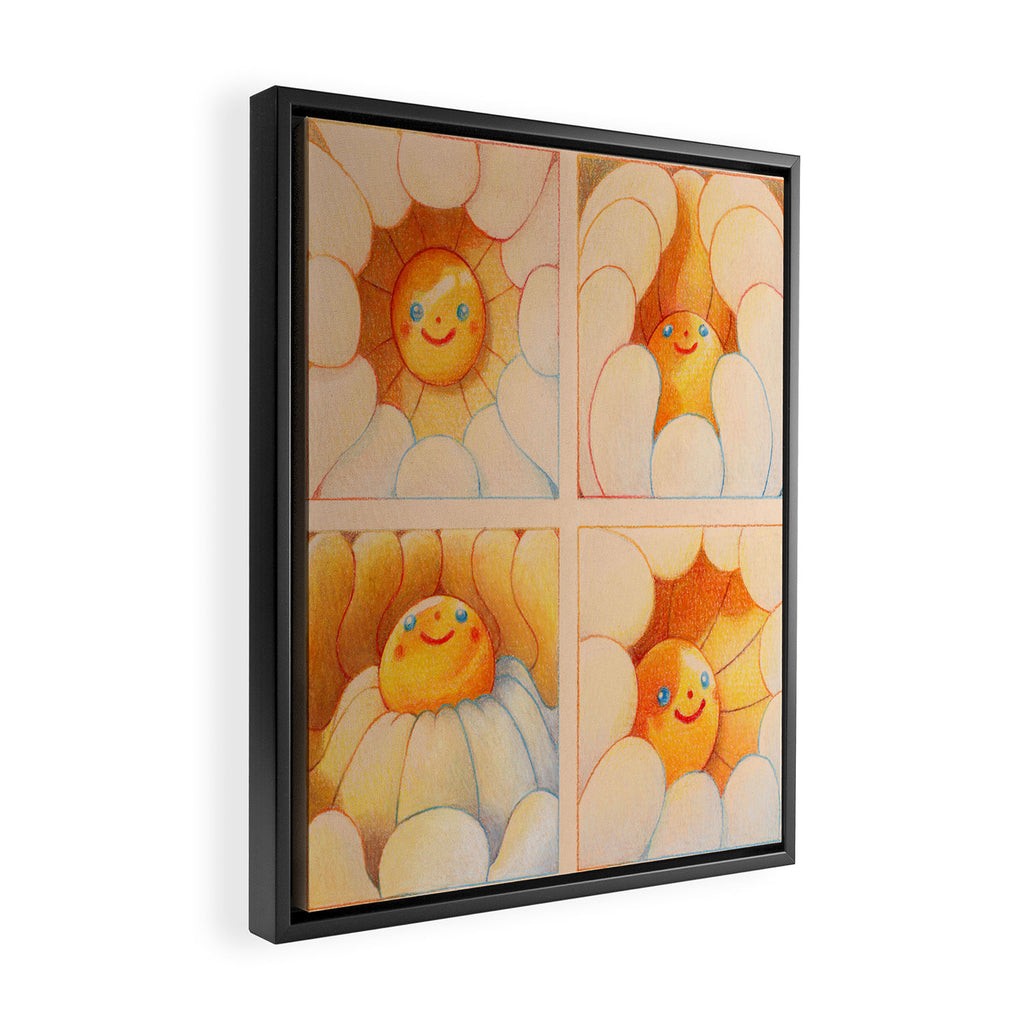 Rainbow Daisies Framed Canvas Print Gallery Image 2