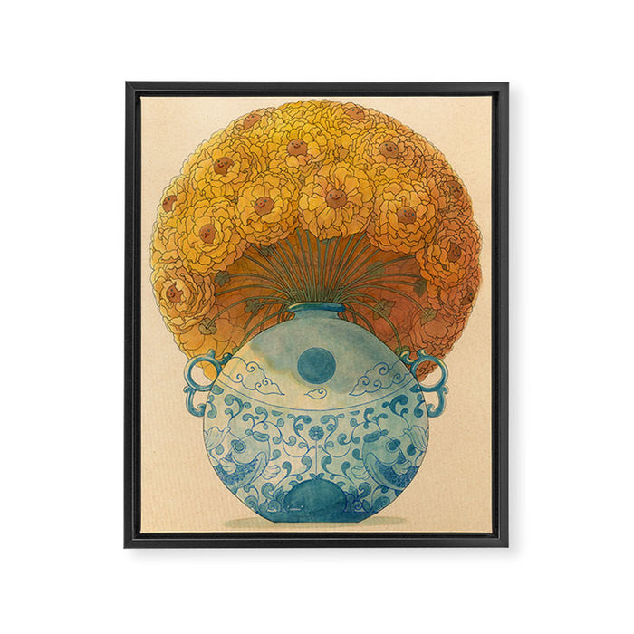 Round Bloom Framed Canvas Print Gallery Image 1