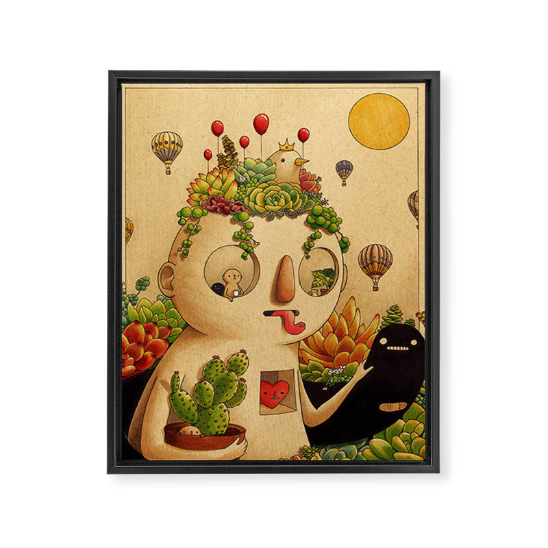 Succulent Man Framed Canvas Print Gallery Image 6