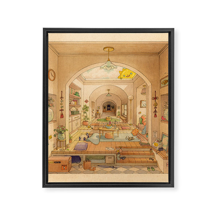 Sunny Day Blues Framed Canvas Print Gallery Image 1
