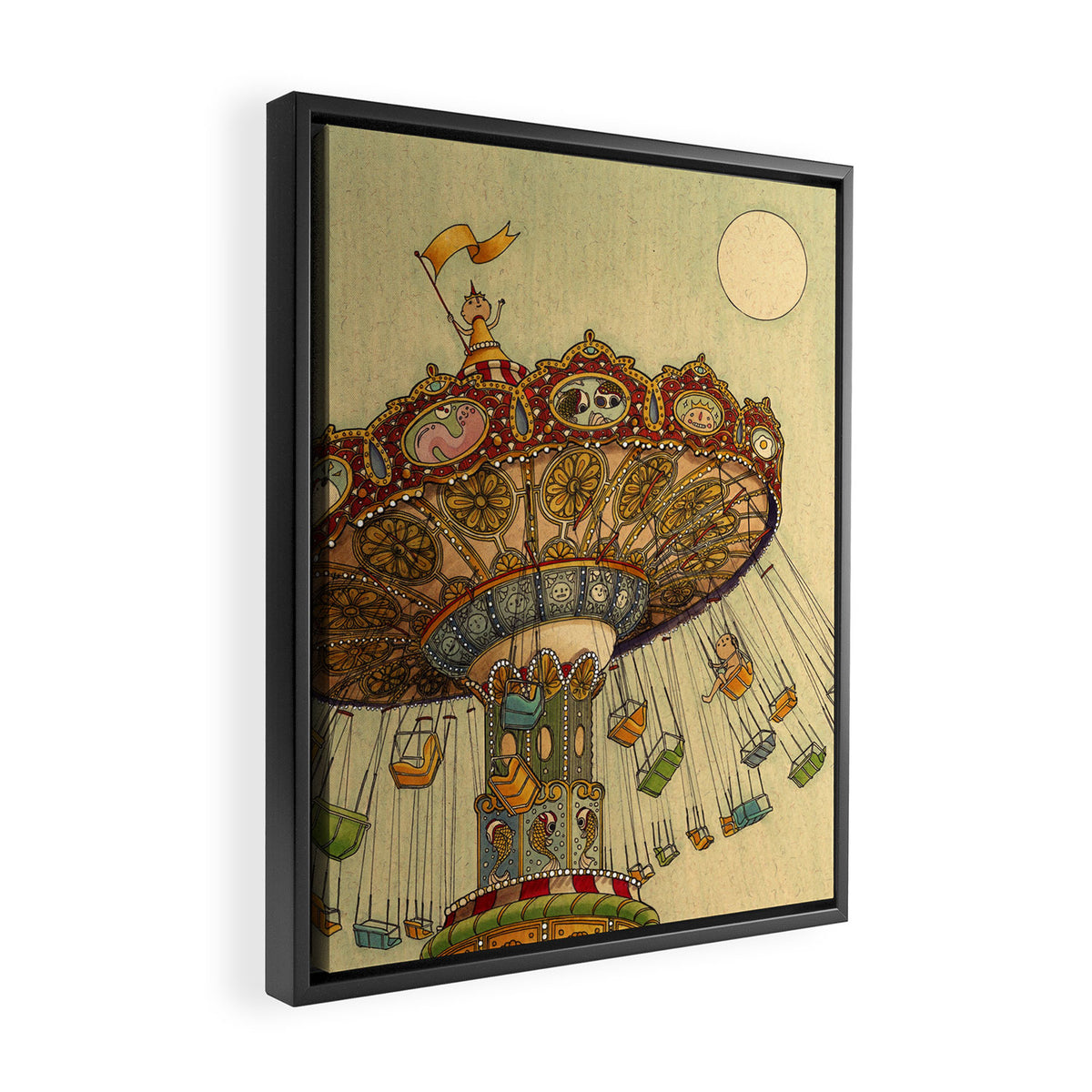 Swing Ride Framed Canvas Print Gallery Image 2