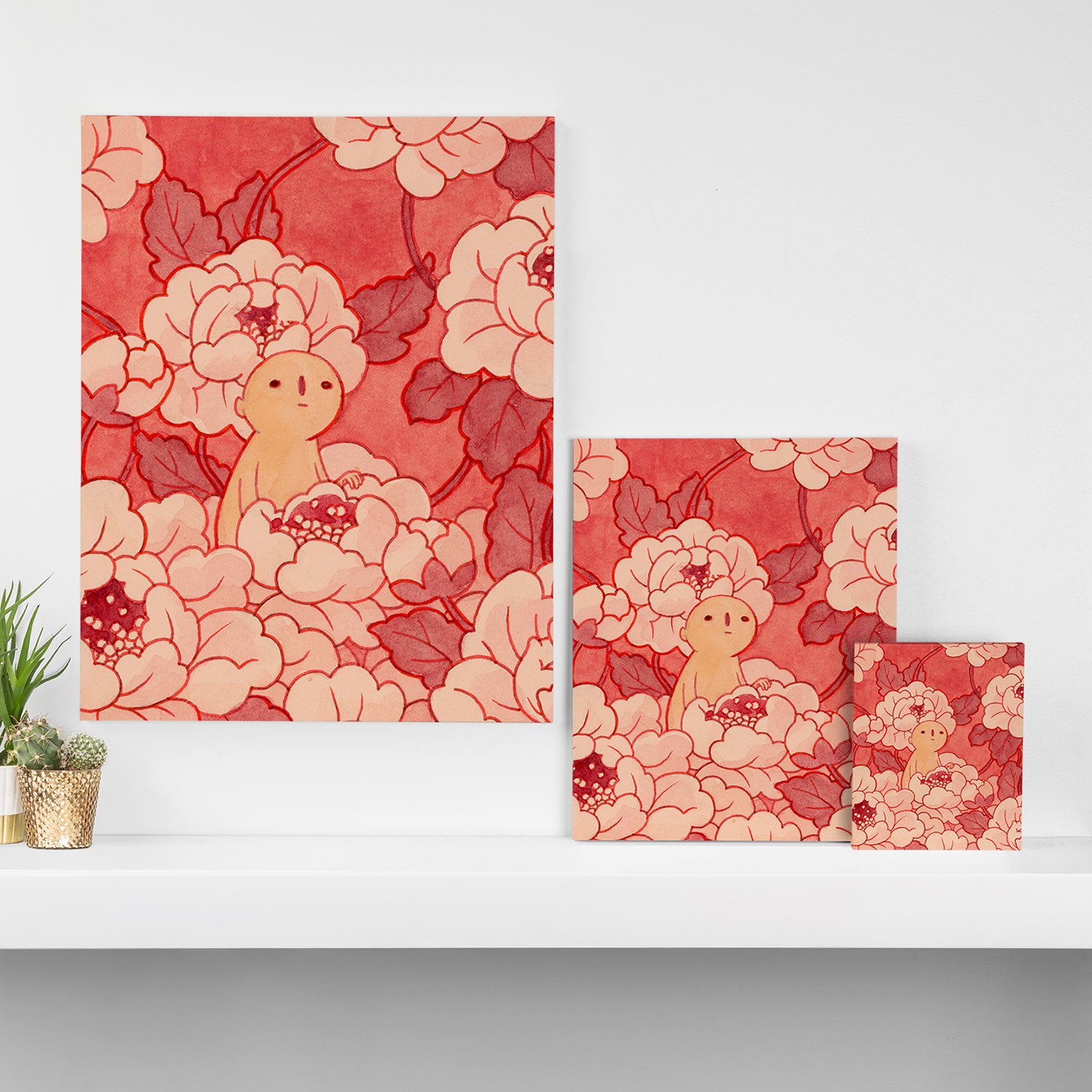 Watercolor Test (Red) Canvas Print Gallery Image 3