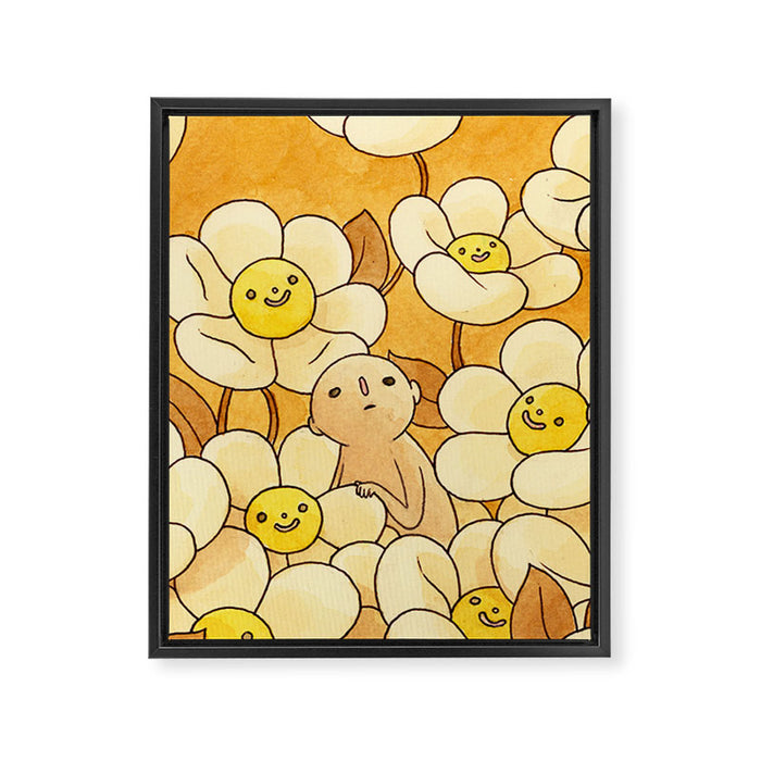 Watercolor Test (Yellow) Framed Canvas Print Gallery Image 1