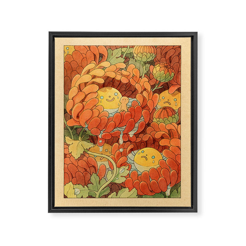 Weepy Chrysanthemums Framed Canvas Print Gallery Image 6