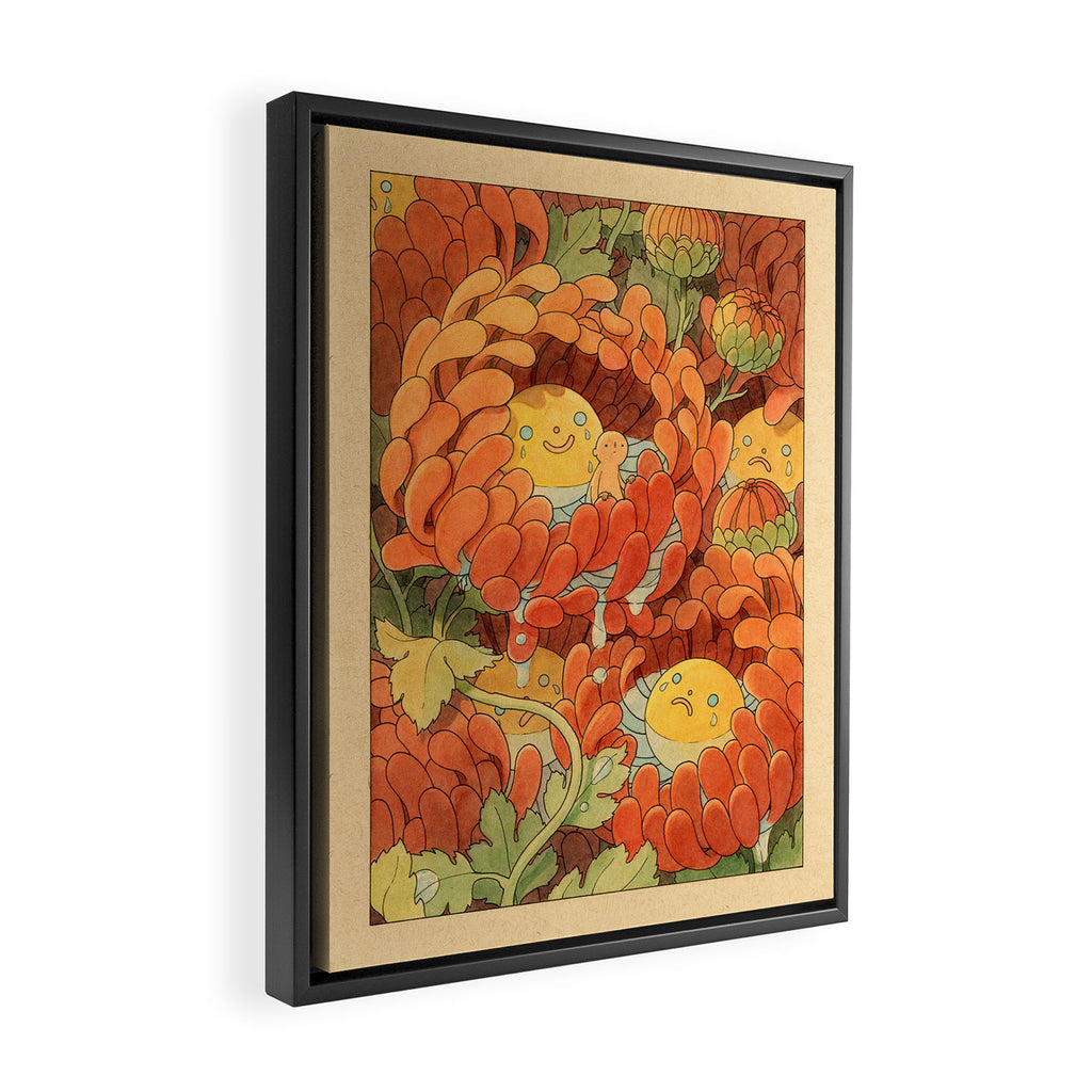 Weepy Chrysanthemums Framed Canvas Print Gallery Image 2