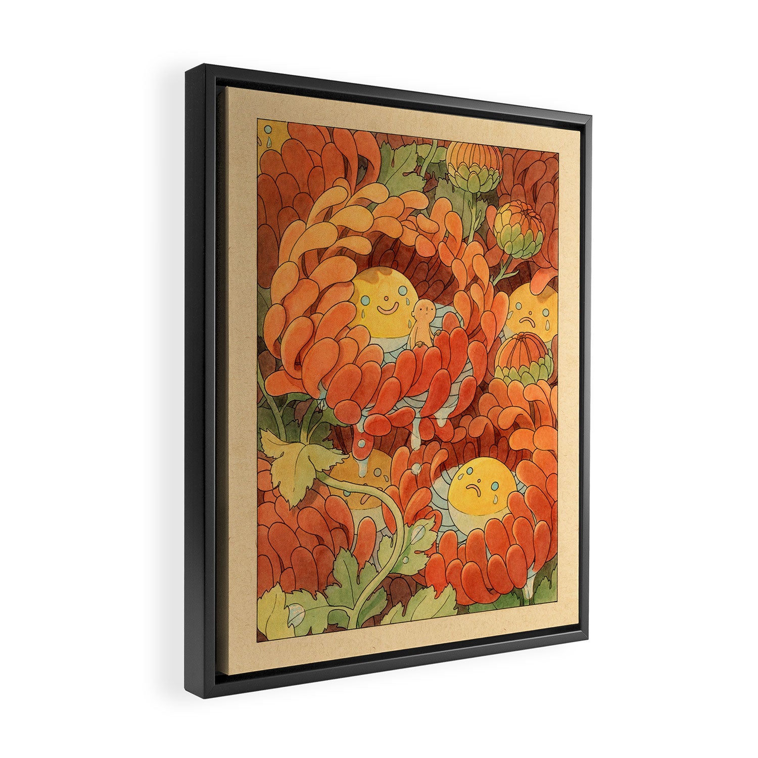 Weepy Chrysanthemums Framed Canvas Print Gallery Image 2