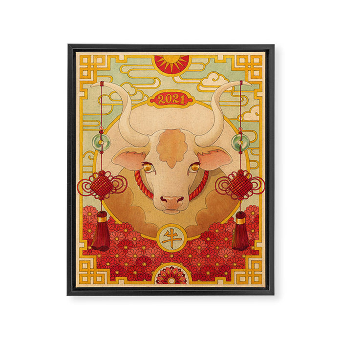 Year of the Ox Framed Canvas Print Gallery Image 1