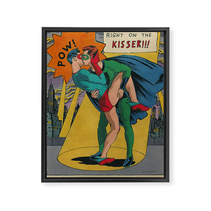 Right on the Kisser Framed Canvas Print Gallery Image 1