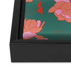 English Roses in Pink and Green Framed Canvas Print Gallery Image 2