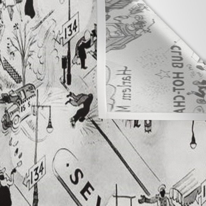 1932 Night-Club Map of Harlem, NY Centerfold from Manhattan Weekly by Elmer Simms Campbell Wall Tapestry Gallery Image 3