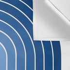 Gradient Arch VIII Bright Blue Mid Century Modern Rainbow Wall Tapestry Gallery Image 3
