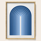 Gradient Arch VIII Bright Blue Mid Century Modern Rainbow Serving Tray Gallery Image 1
