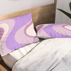 Purple Dream Retro Liquid Swirls Abstract Pillow Sham Gallery Image 2