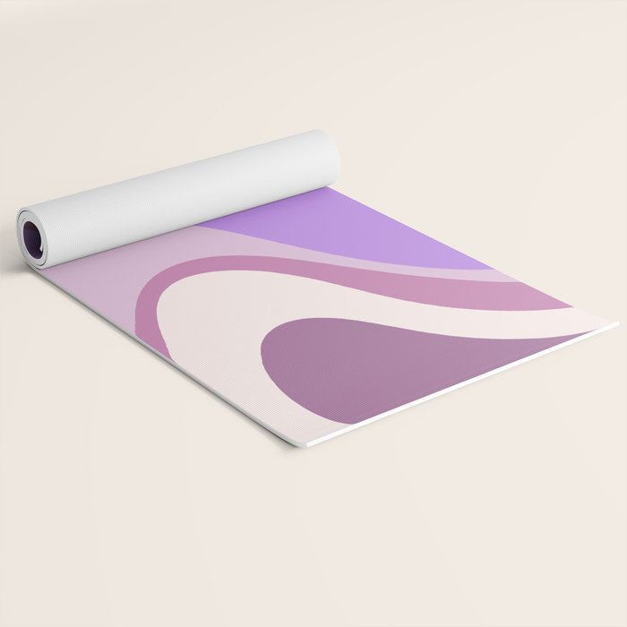 Purple Dream Retro Liquid Swirls Abstract Yoga Mat Gallery Image 2