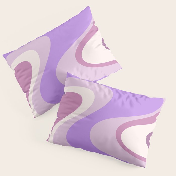 Purple Dream Retro Liquid Swirls Abstract Pillow Sham Gallery Image 1