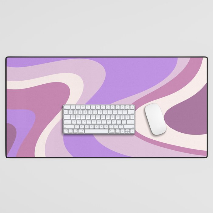 Purple Dream Retro Liquid Swirls Abstract Desk Mat Gallery Image 1