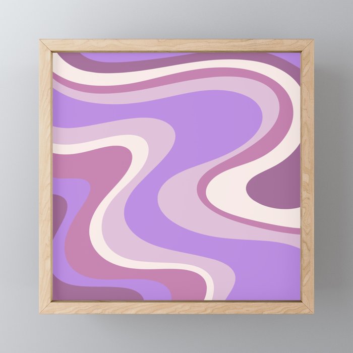 Purple Dream Retro Liquid Swirls Abstract Mini Art Print Gallery Image 1
