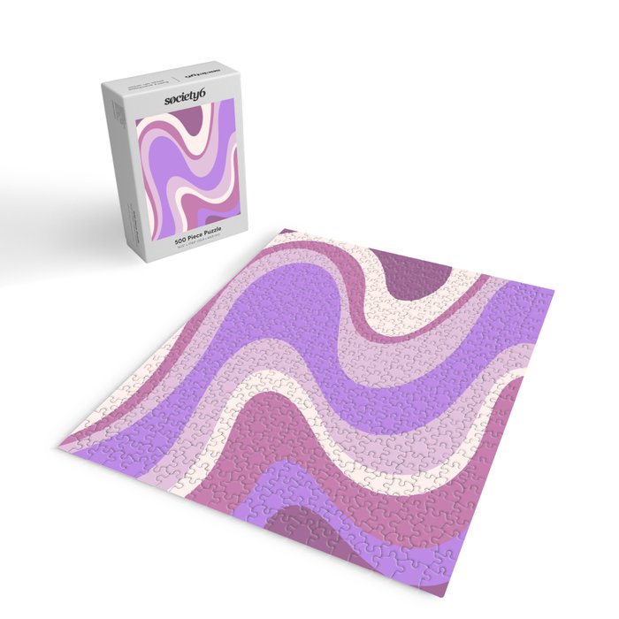 Purple Dream Retro Liquid Swirls Abstract Jigsaw Puzzle Gallery Image 2