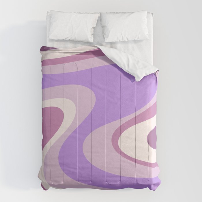 Purple Dream Retro Liquid Swirls Abstract Comforter Gallery Image 1