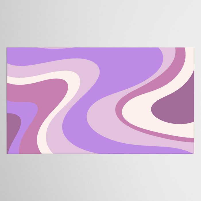 Purple Dream Retro Liquid Swirls Abstract Tablecloth Gallery Image 2