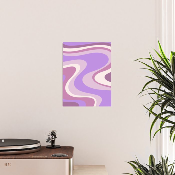 Purple Dream Retro Liquid Swirls Abstract Poster Gallery Image 2