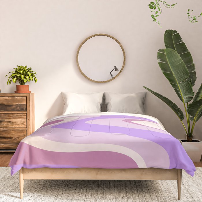 Purple Dream Retro Liquid Swirls Abstract Comforter Gallery Image 3