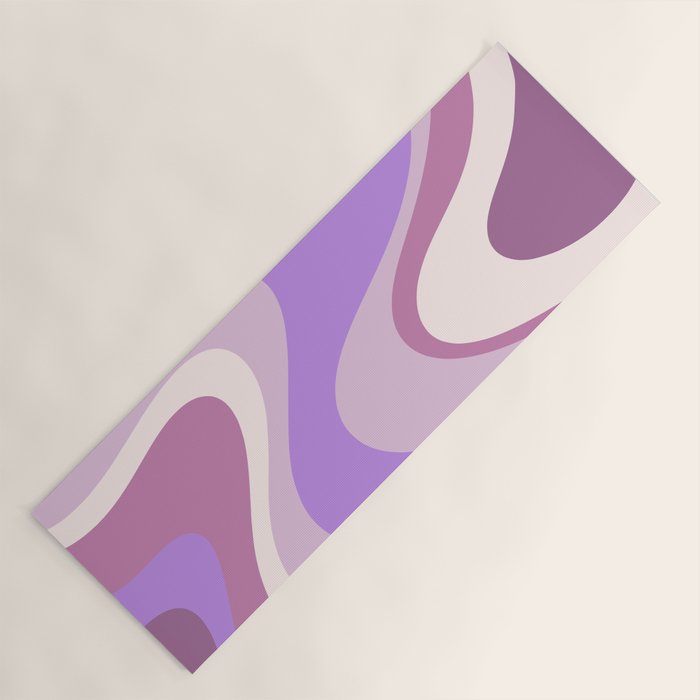 Purple Dream Retro Liquid Swirls Abstract Yoga Mat Gallery Image 1