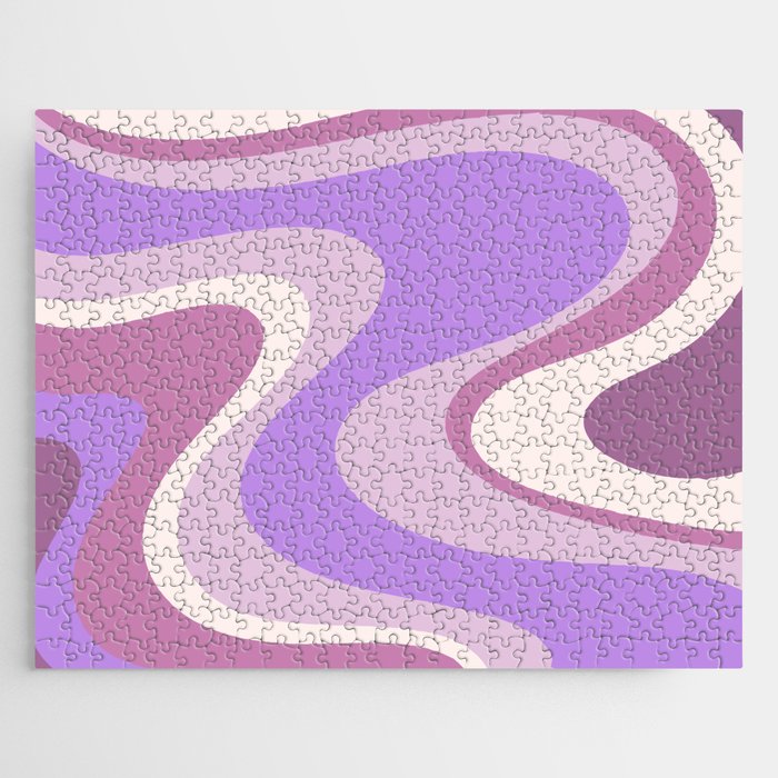 Purple Dream Retro Liquid Swirls Abstract Jigsaw Puzzle Gallery Image 1