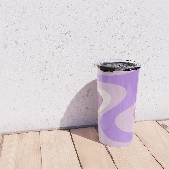 Purple Dream Retro Liquid Swirls Abstract Travel Mug Gallery Image 4