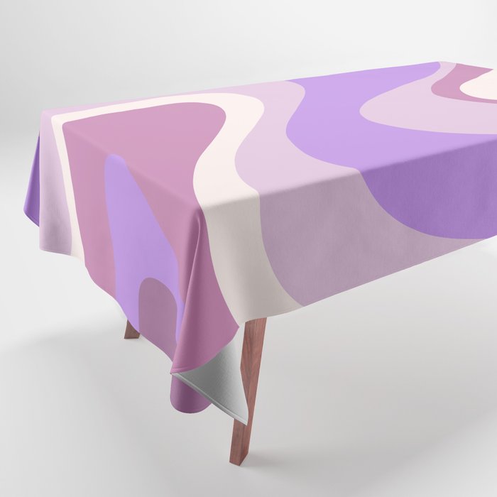 Purple Dream Retro Liquid Swirls Abstract Tablecloth Gallery Image 1