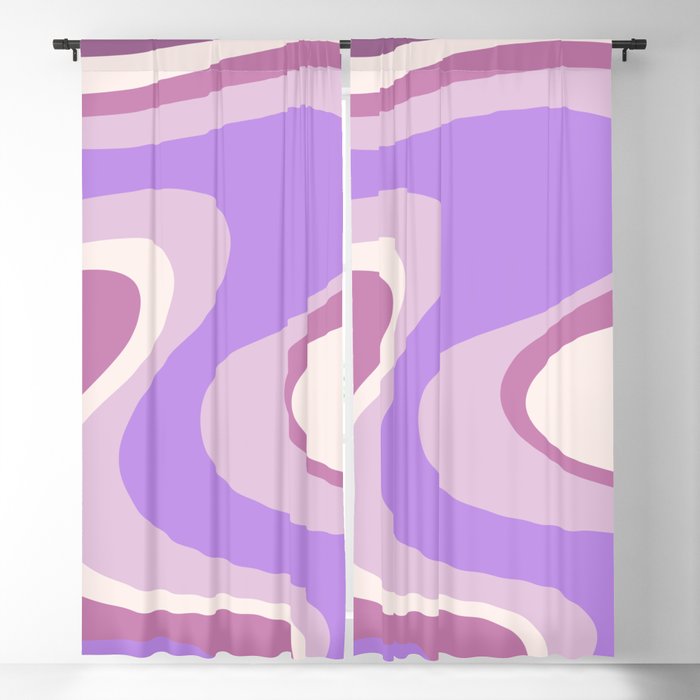 Purple Dream Retro Liquid Swirls Abstract Window Curtain Gallery Image 5