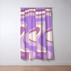 Purple Dream Retro Liquid Swirls Abstract Window Curtain Gallery Image 3