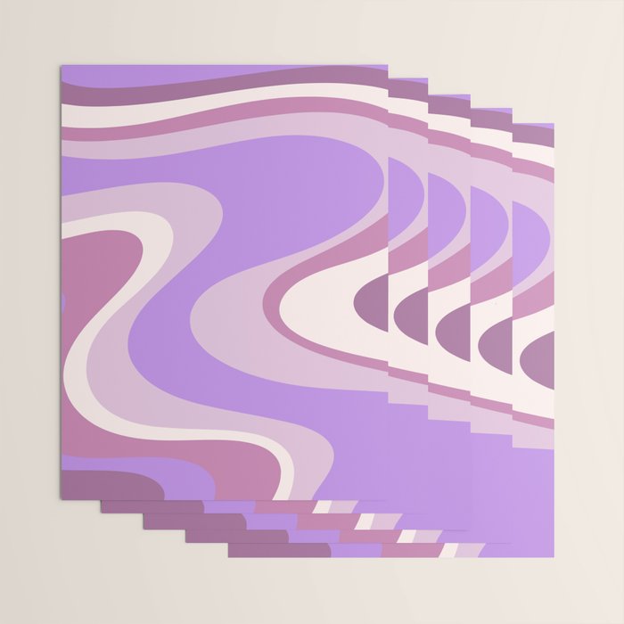 Purple Dream Retro Liquid Swirls Abstract Wrapping Paper Gallery Image 3